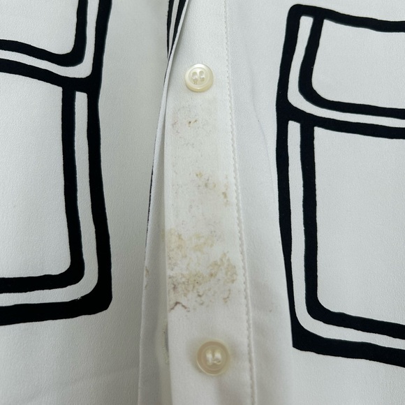 White Blouse with Unique Screenprint Details - Picture 3 of 3